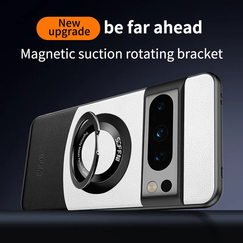 Premium Contrast Leather Magnetic Ring Case - Google - Image 5