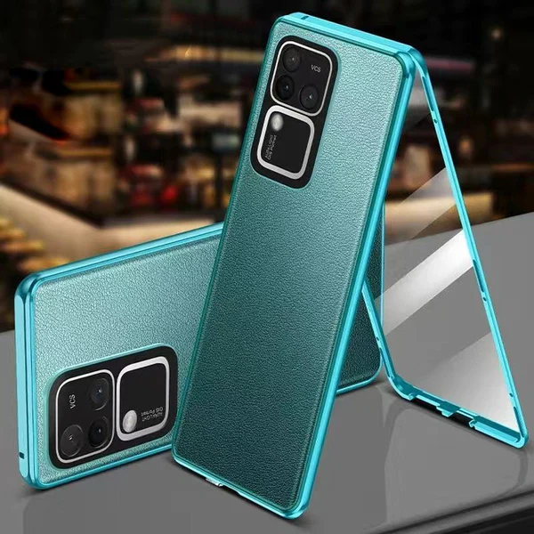 Premium Dual Side Leather Glass Case - Vivo - Image 2