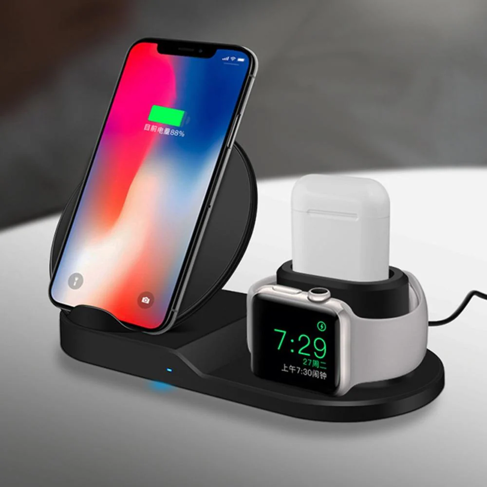 Qi Fast Wireless Charger 3 in 1 Stand For Apple Accessories - Image 2