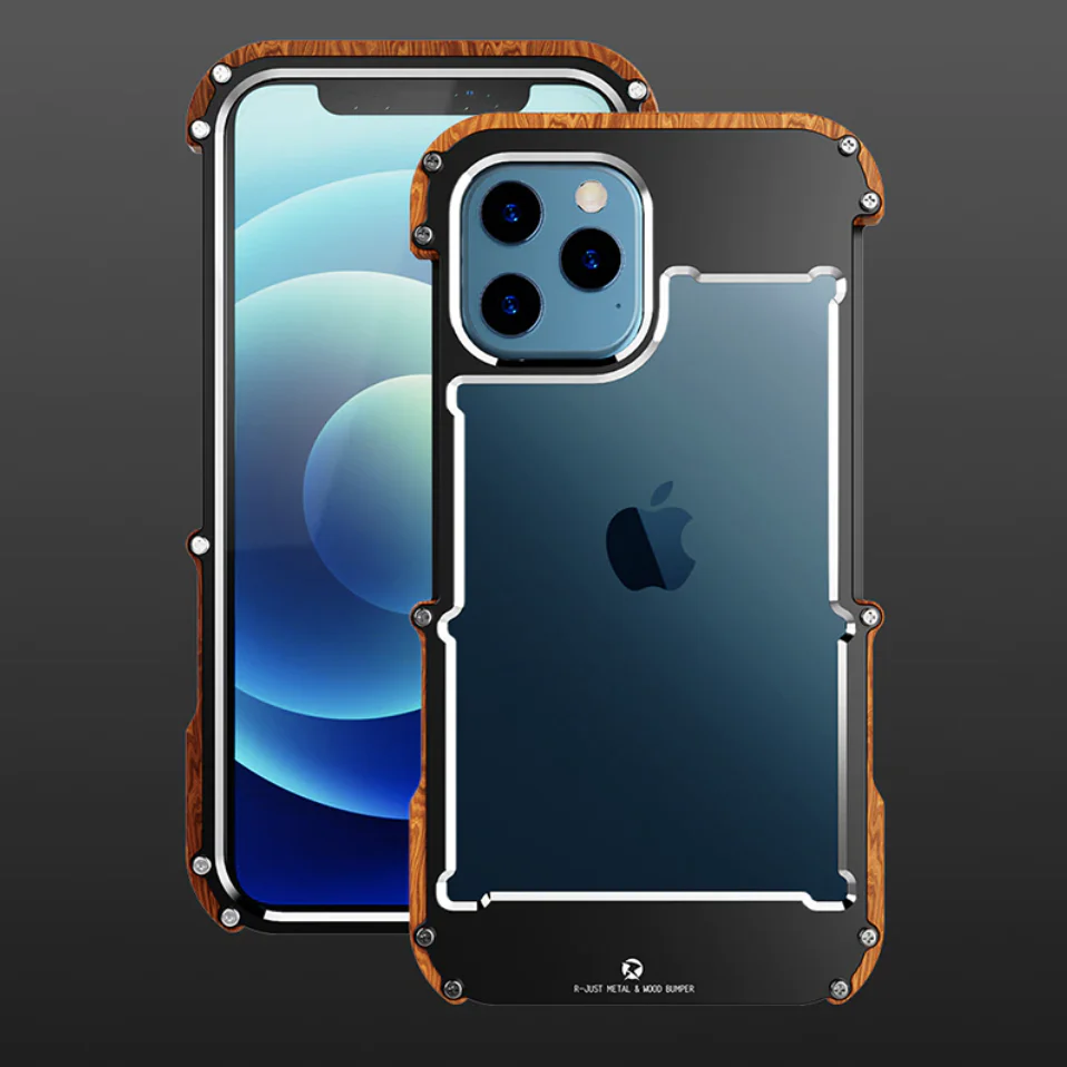 R-Just Aluminium & Natural Wood Anti-shock Bumper Case - Image 2