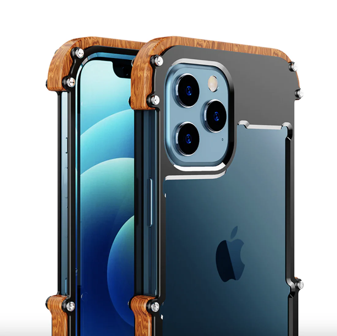R-Just Aluminium & Natural Wood Anti-shock Bumper Case - Image 4
