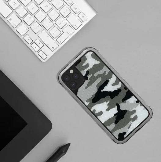 MK ® iPhone 11 Pro Max Raigor Inverse Army Pattern Shockproof Protective Case - Image 4