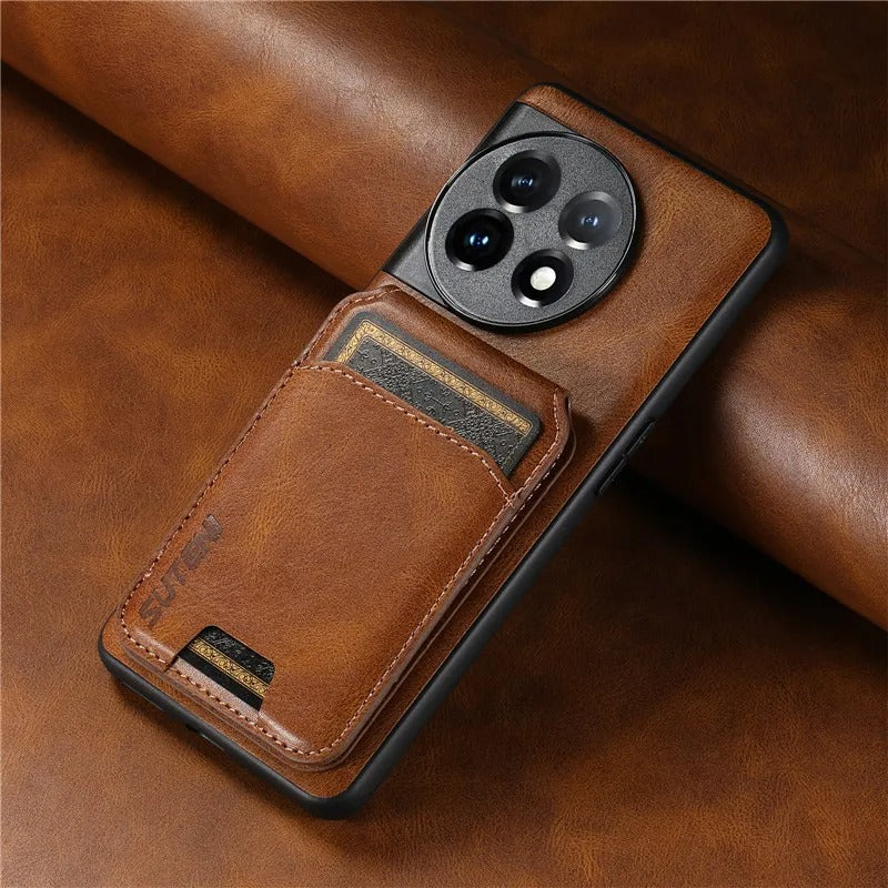 Refined Luxury Leather Card Holder Case - OnePlus - Image 3