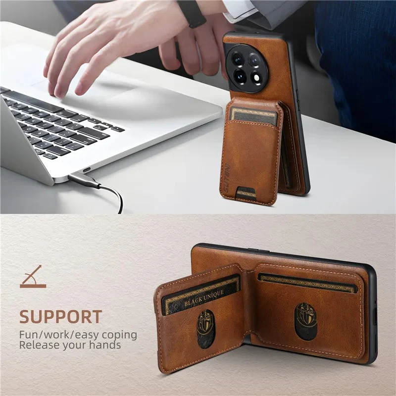 Refined Luxury Leather Card Holder Case - OnePlus - Image 8