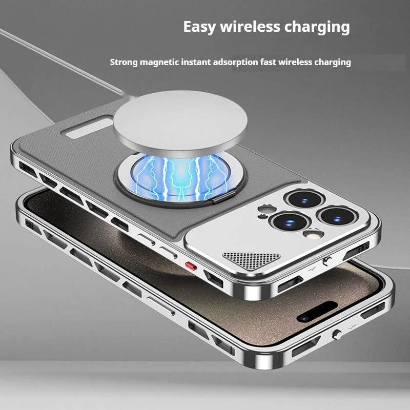 Metal Leather Magnetic 360° Rotating Stand Case - iPhone - Image 4