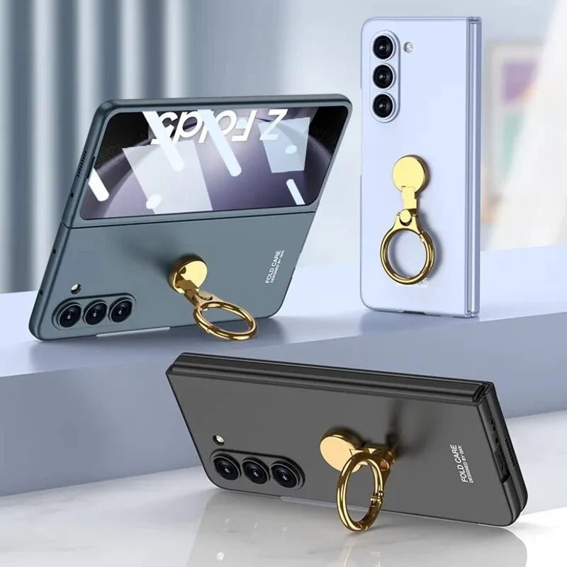 Galaxy Z Fold5 Ring Holder Electroplated Shockproof Case - Image 10