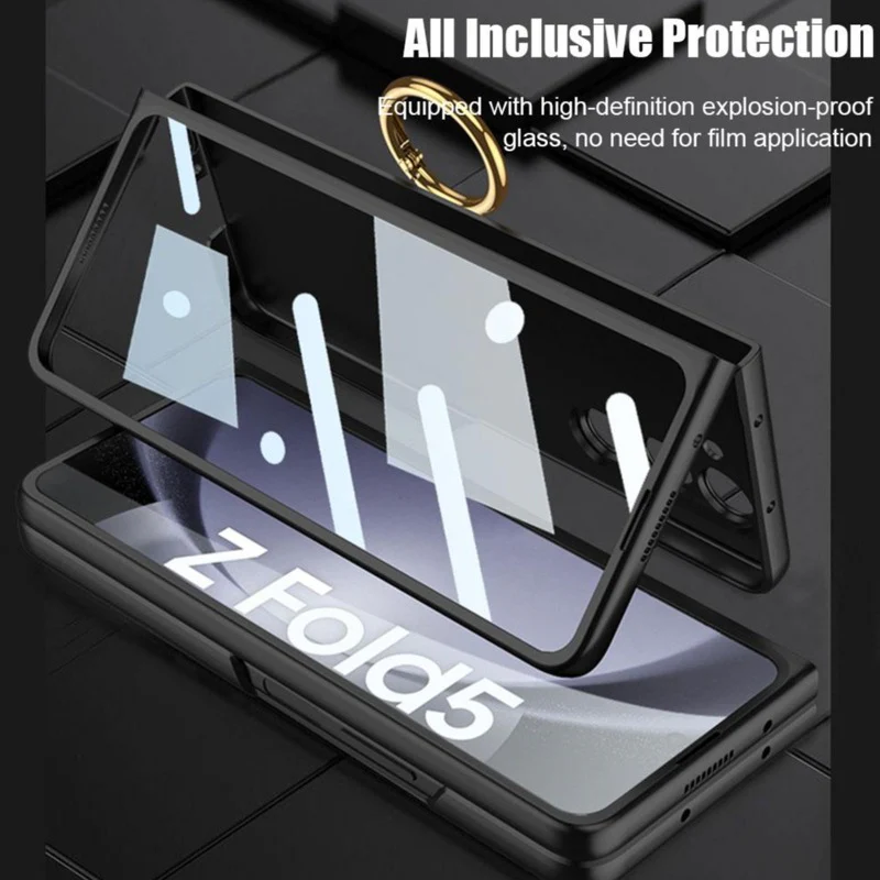 Galaxy Z Fold5 Ring Holder Electroplated Shockproof Case - Image 8