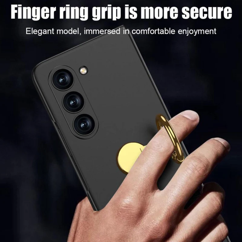 Galaxy Z Fold5 Ring Holder Electroplated Shockproof Case - Image 9