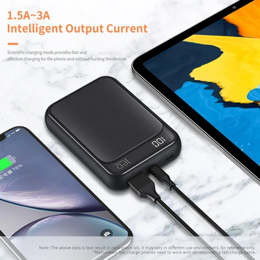 Rock space - P65 10000 mAh Mini PD Digital Display Power Bank - Image 8