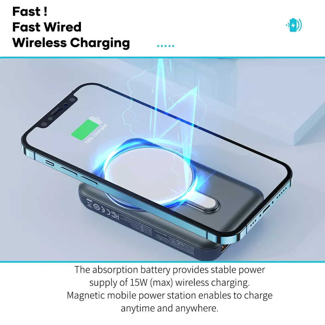 Rock Space - 10000 mAh Wireless PD Magnetic Charger - Image 3