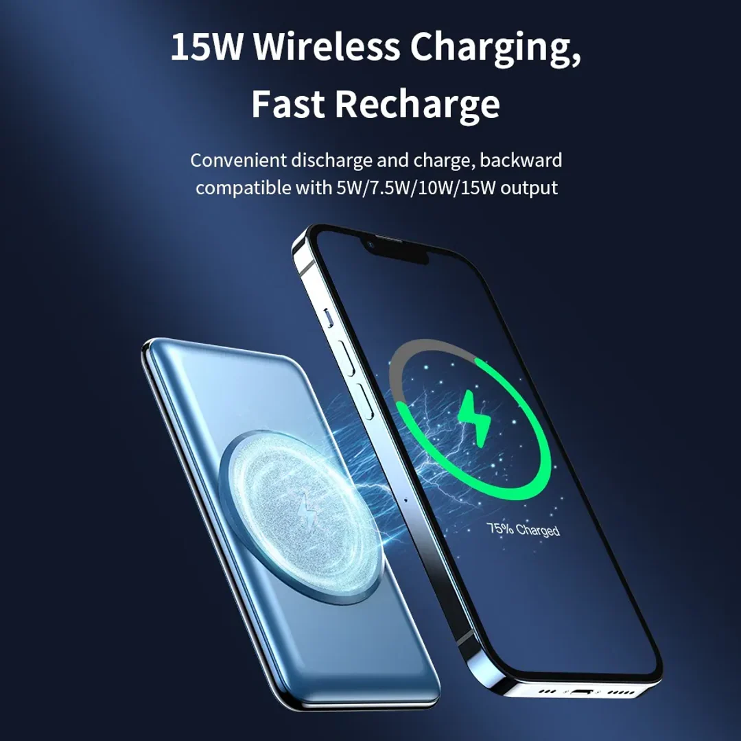 Rock Space - Magnetic Wireless PD 10000 mAh Fast Wireless Charger - Image 5