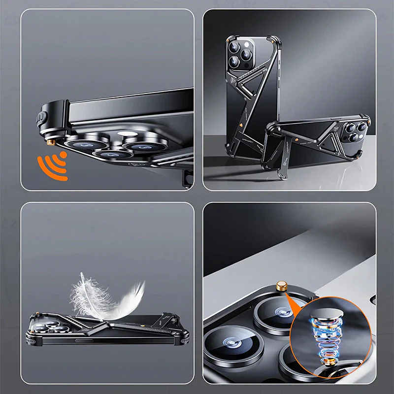 Rugged Titanium Alloy Shield Kickstand Case - iPhone - Image 12