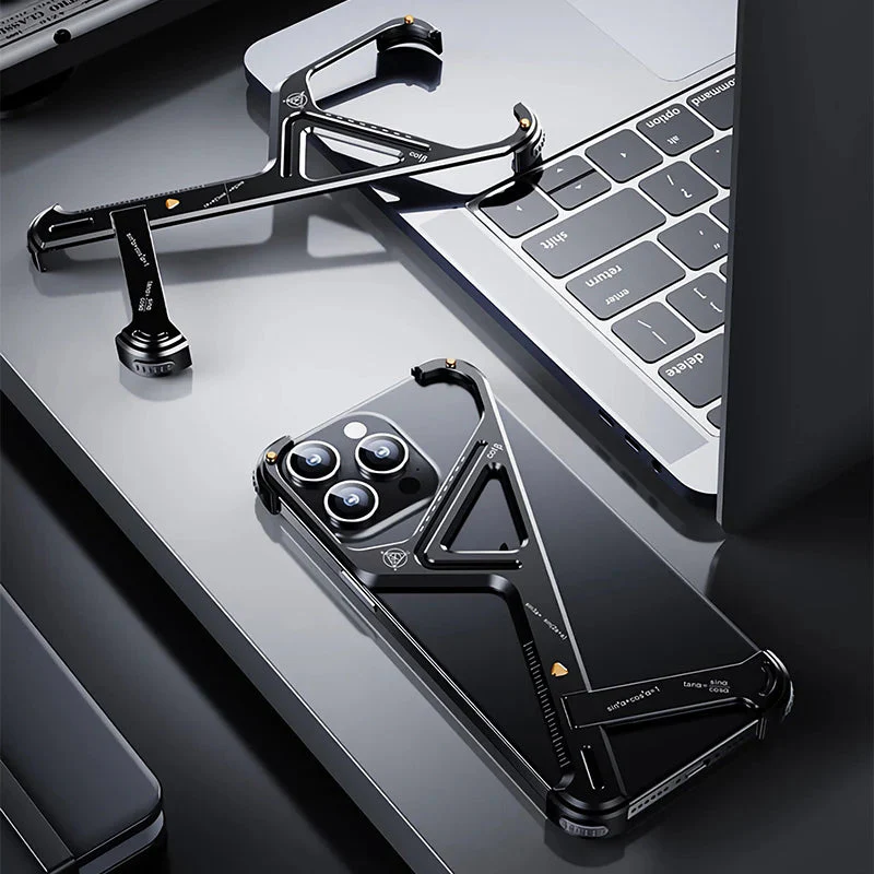 Rugged Titanium Alloy Shield Kickstand Case - iPhone - Image 3