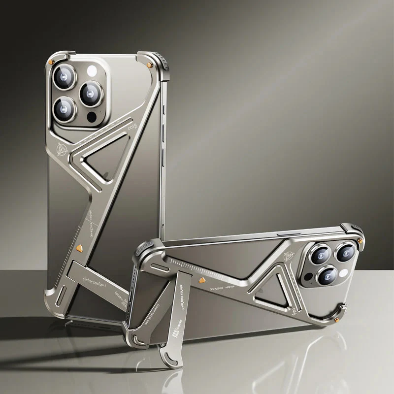 Rugged Titanium Alloy Shield Kickstand Case - iPhone - Image 5