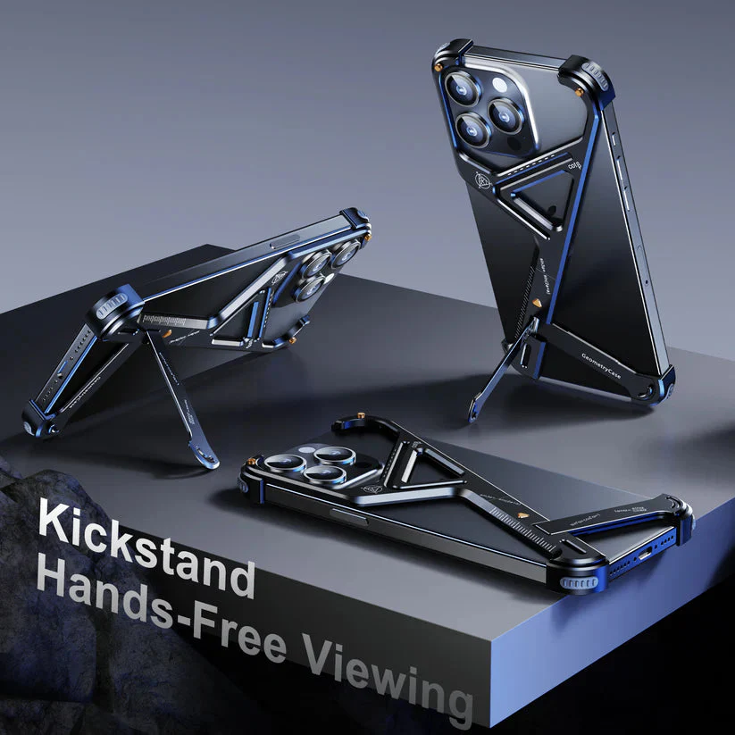 Rugged Titanium Alloy Shield Kickstand Case - iPhone - Image 8