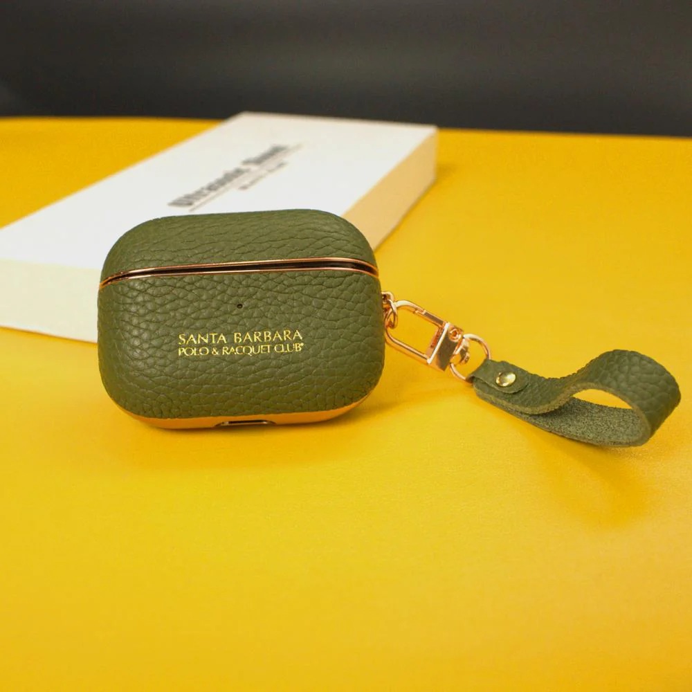 Santa Barbara AirPods Pro Leather Plating Protective Case - Image 3