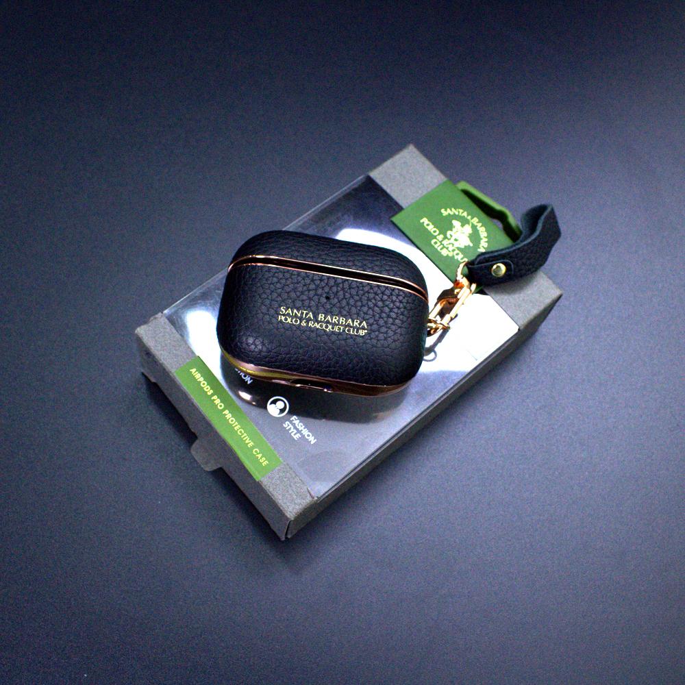 Santa Barbara AirPods Pro Leather Plating Protective Case - Image 4
