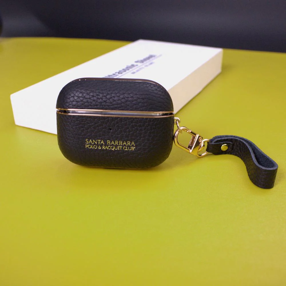 Santa Barbara AirPods Pro Leather Plating Protective Case - Image 6