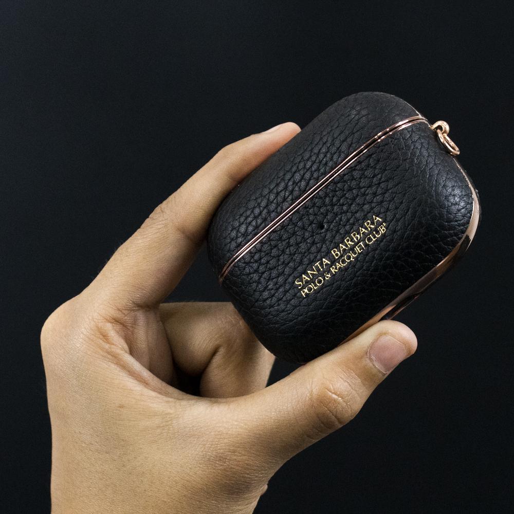 Santa Barbara AirPods Pro Leather Plating Protective Case - Image 7
