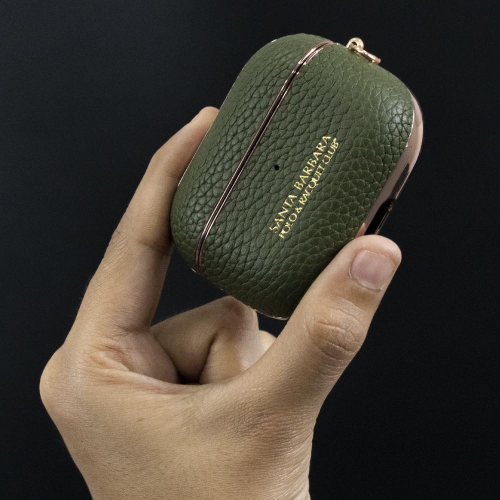 Santa Barbara AirPods Pro Leather Plating Protective Case - Image 9