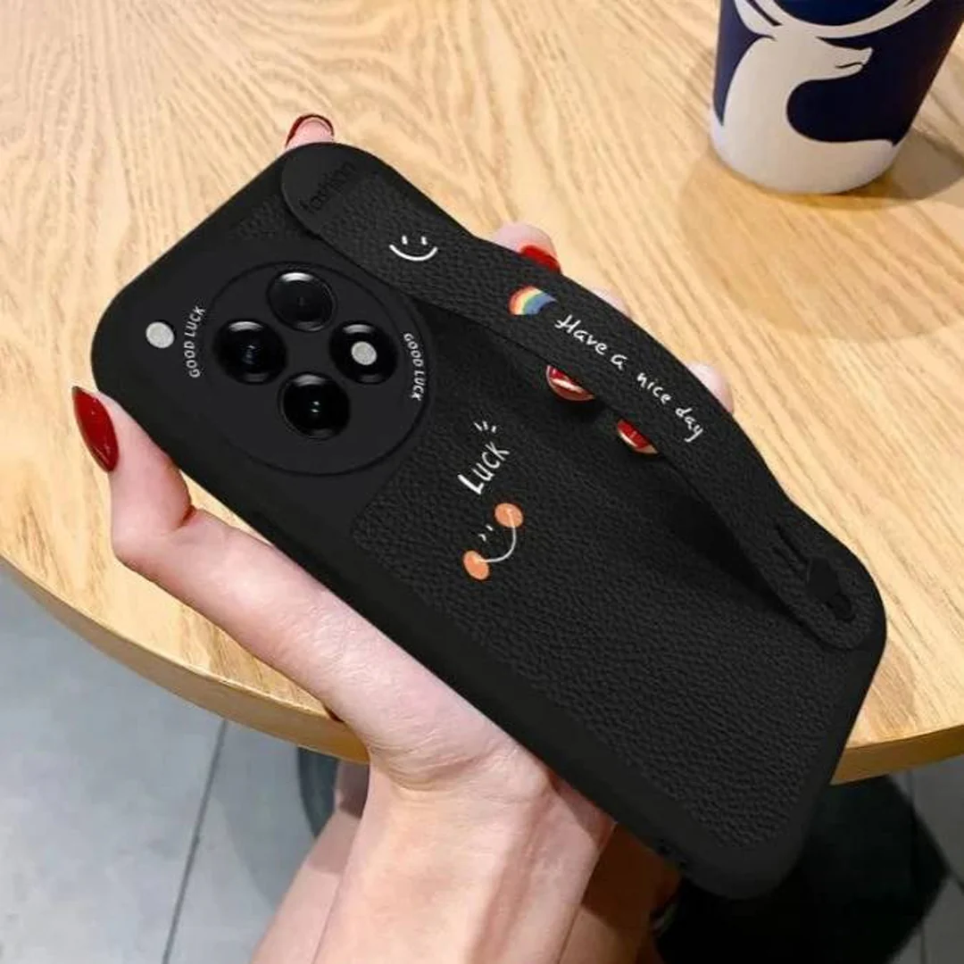 Smiley Wristband Leather Texture Case - OnePlus - Image 2