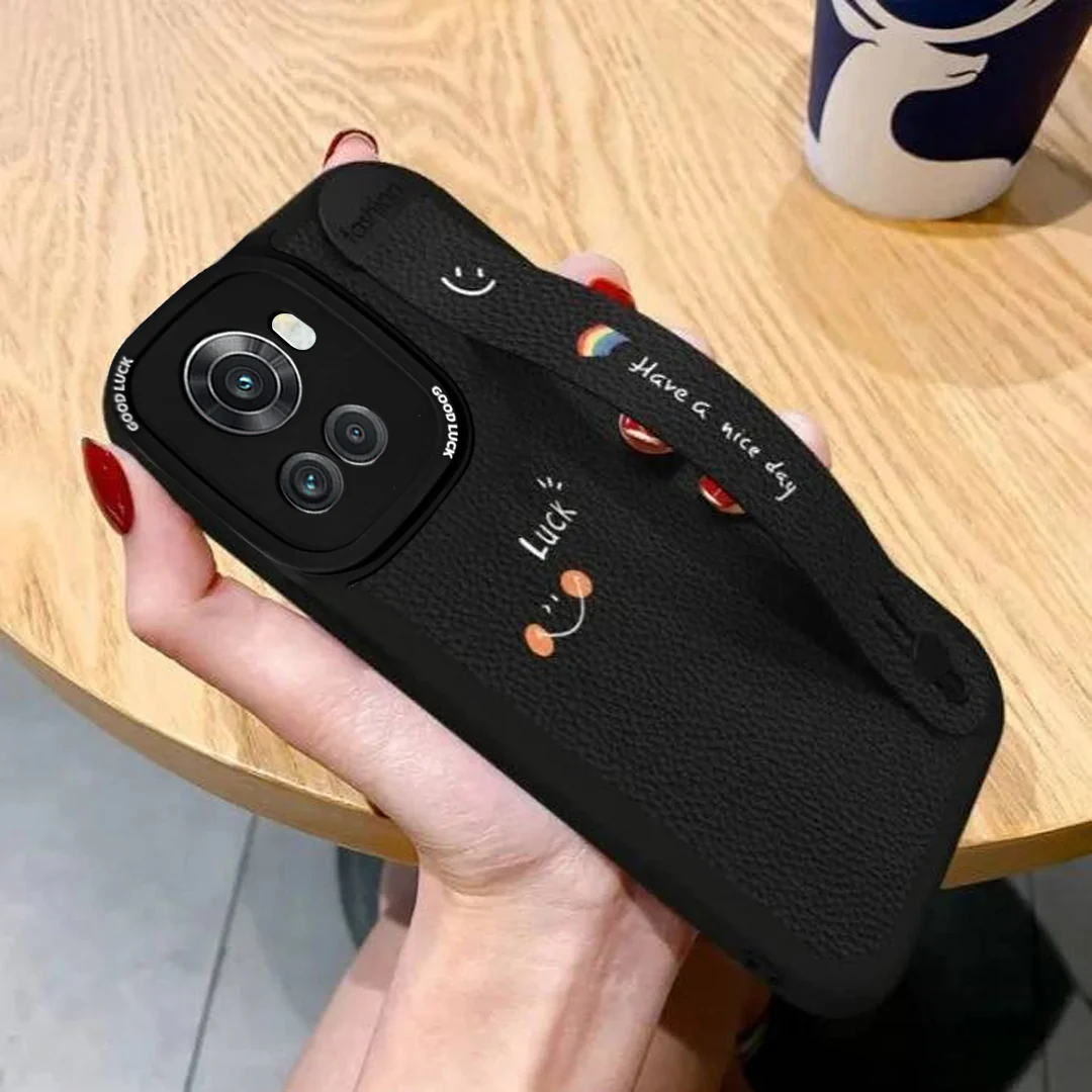 Smiley Wristband Leather Texture Case - OnePlus - Image 3