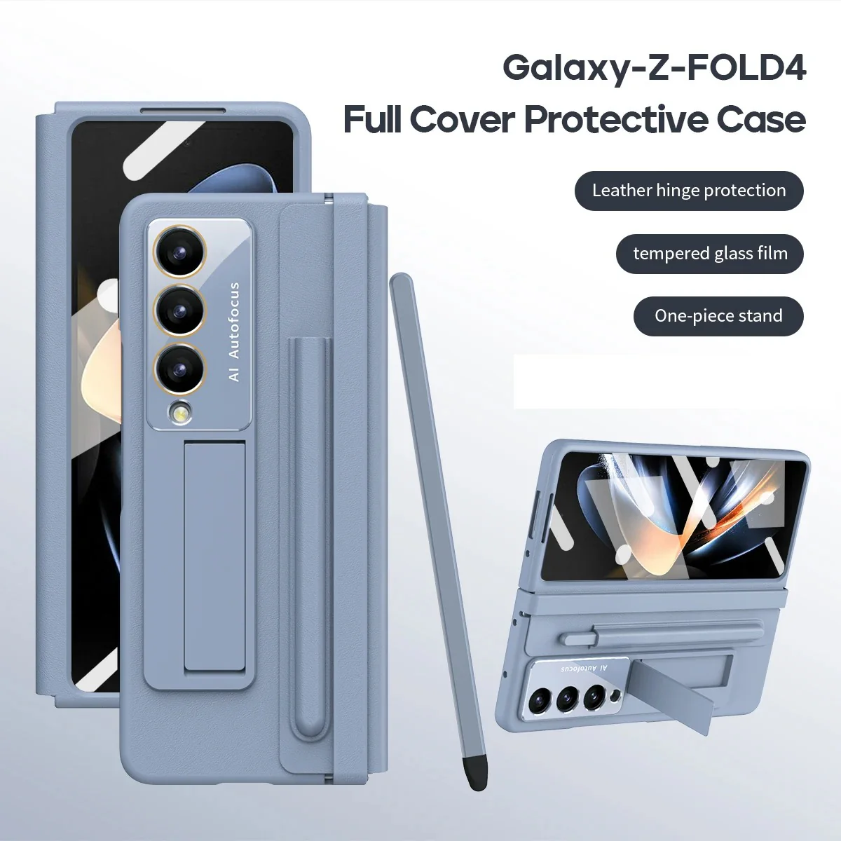 Stretchable Leather Hinge Folding Kickstand Case - Samsung - Image 7