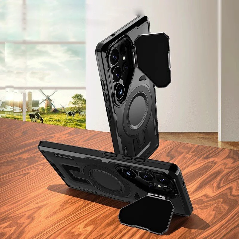 Galaxy S25 Tactical Armor Lens Bracket Magnetic Case - Image 7