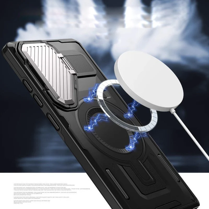 Galaxy S25 Tactical Armor Lens Bracket Magnetic Case - Image 8