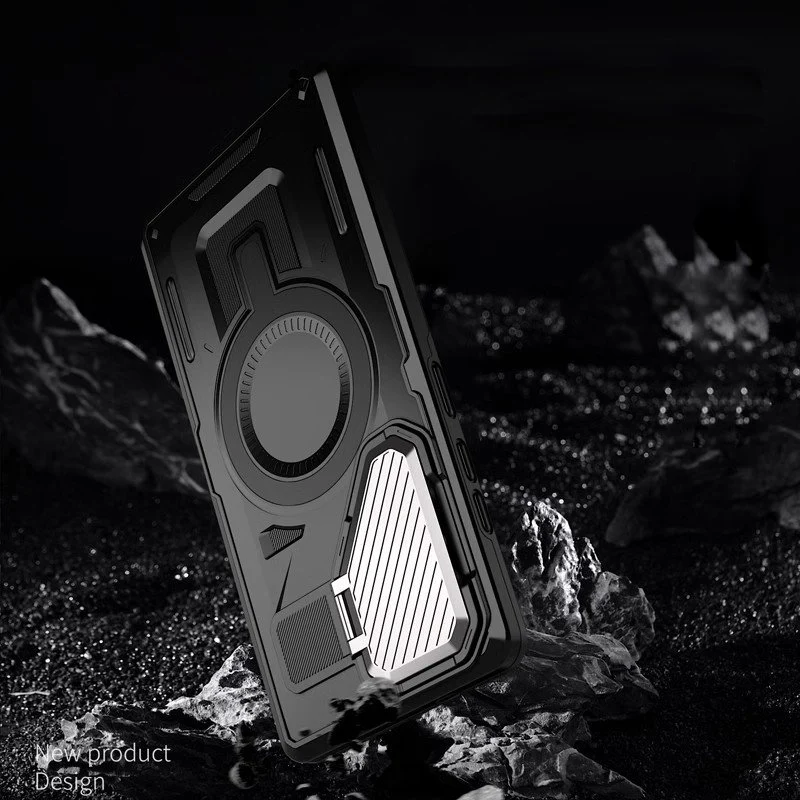 Galaxy S25 Tactical Armor Lens Bracket Magnetic Case - Image 9