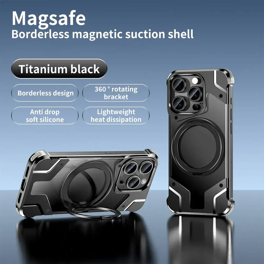 Titanium Rimless Magnetic Stand Case - iPhone - Image 4