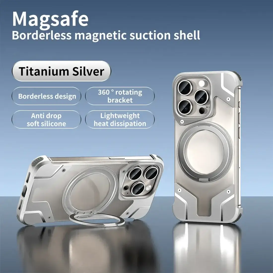 Titanium Rimless Magnetic Stand Case - iPhone - Image 5