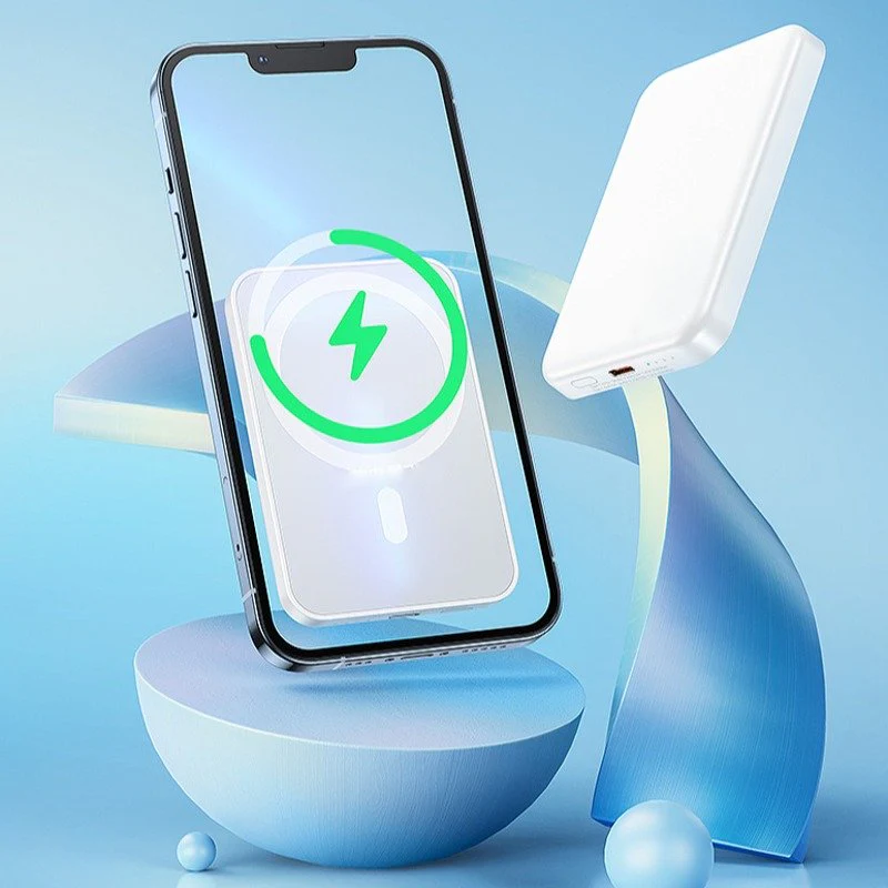 Ultra Slim 15W 5000 mAh Magnetic Suction Wireless Power Bank - Image 10