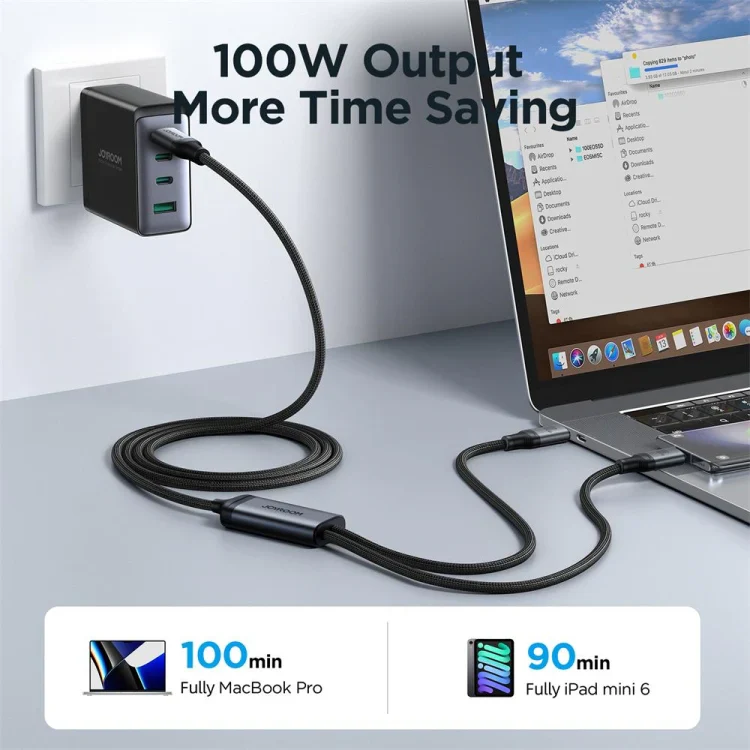 Universal Speed 100W 2-in-1 Type-C Dual Charging Cable - Image 6