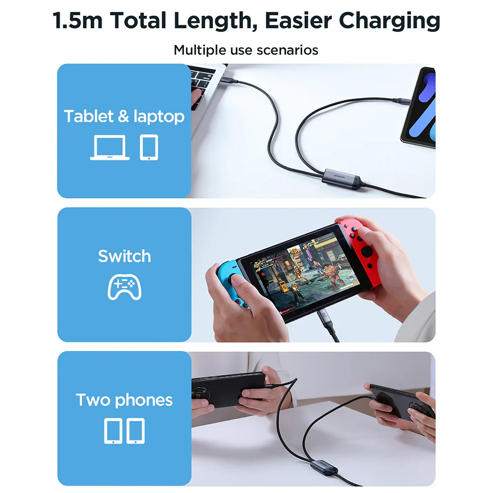 Universal Speed 100W 2-in-1 Type-C Dual Charging Cable - Image 8