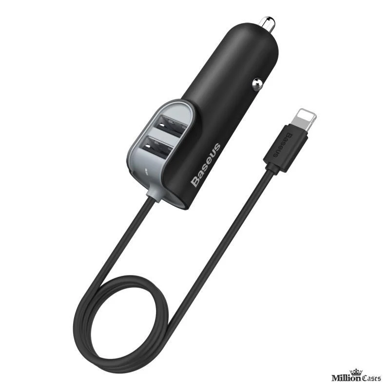 Baseus Universal Dual Port USB 5.5A Fast Car Charger with Lightning Charge Cable - Image 7