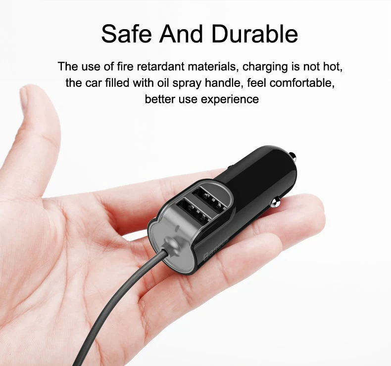 Baseus Universal Dual Port USB 5.5A Fast Car Charger with Lightning Charge Cable - Image 8
