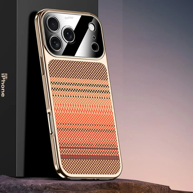 Retro Woven Stripes Electroplating Case - Image 2