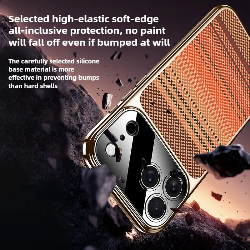 Retro Woven Stripes Electroplating Case - Image 5