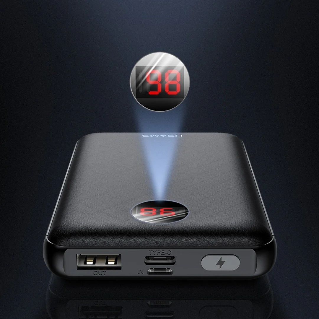 USAMS ® 10000mAh LED Display Mini Powerbank With 3 Way USB Charging - Image 11