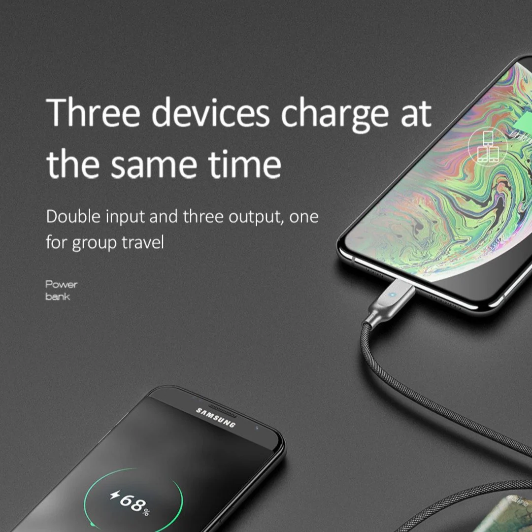 USAMS ® 10000mAh LED Display Mini Powerbank With 3 Way USB Charging - Image 4