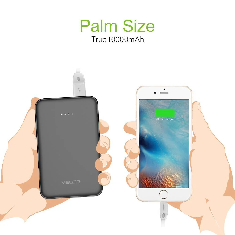 VEGER ® Dual-Port Palm-Size 10000 mAh Power Bank - Image 17