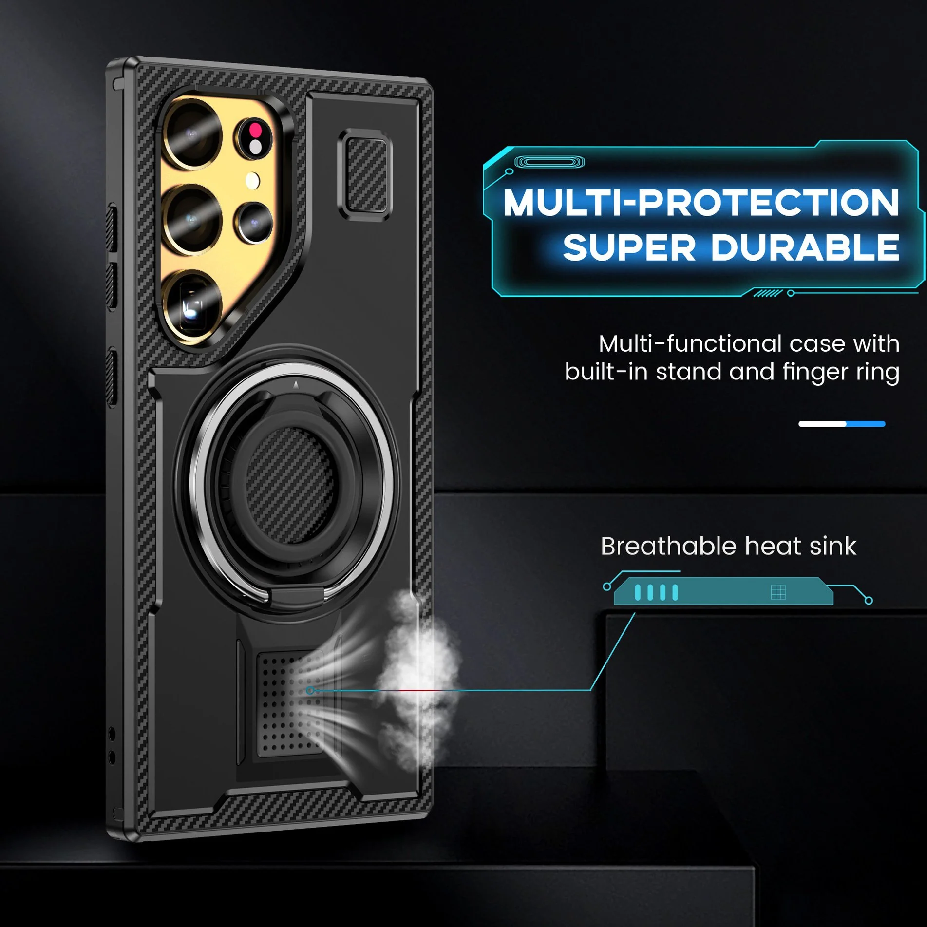 Vent Flow Heat Dissipating Rotating Ring Case - Samsung - Image 2